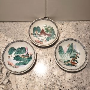 Antique Japanese decorative dishes.  Set of 3.